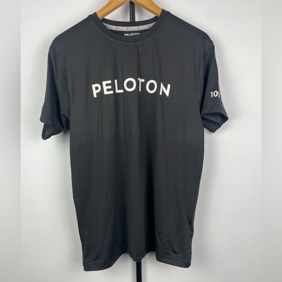 Peloton Black Century 100 Rides Short Sleeve Athletic Tee Small Shirt - Picture 1 of 9